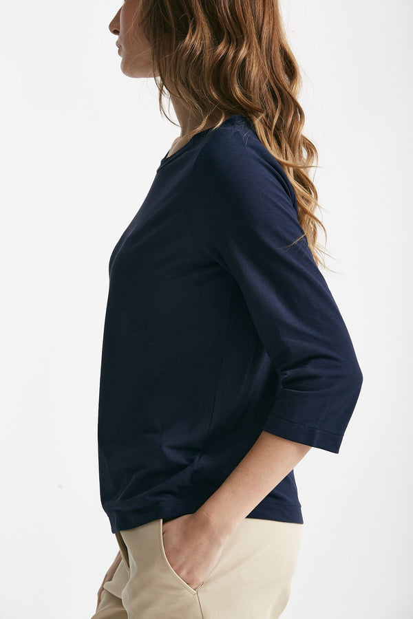 t-shirt basic ice-cotton blu aperto women Zanone