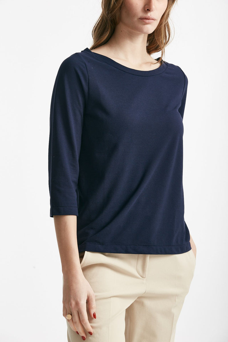 t-shirt basic ice-cotton blu aperto women Zanone - 3