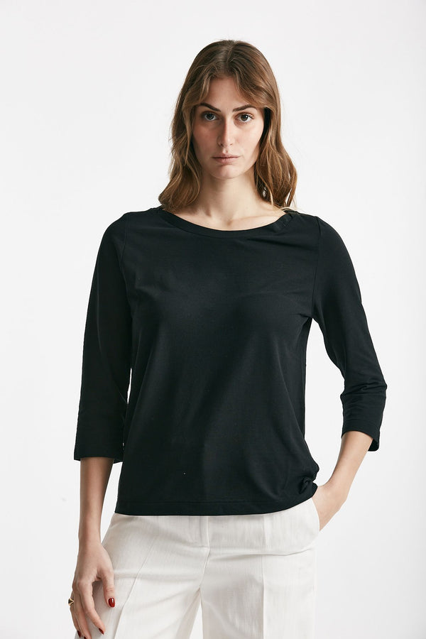 t-shirt basica ice-cotton nero women Zanone