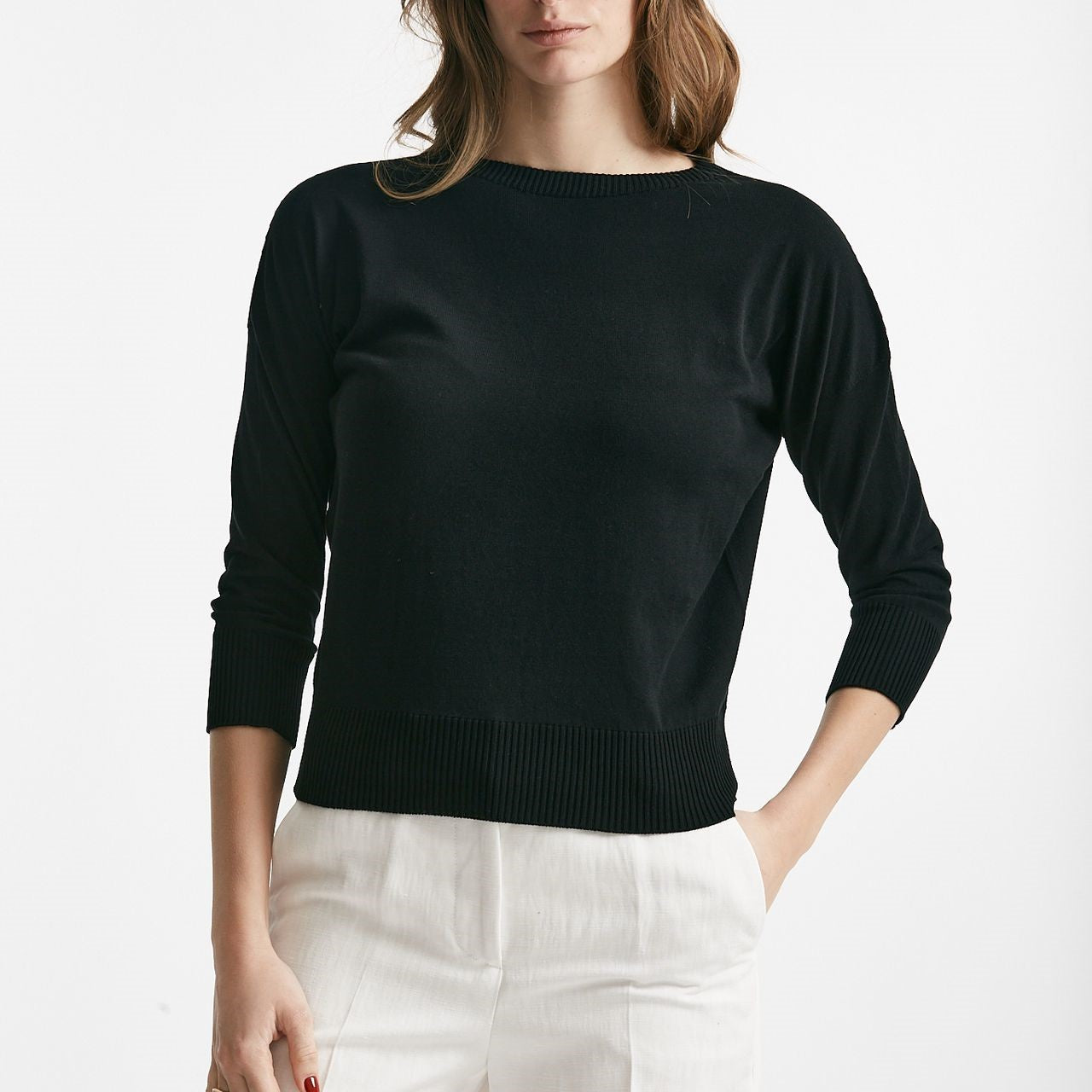 maglia in cotone e seta nero women Zanone - 6