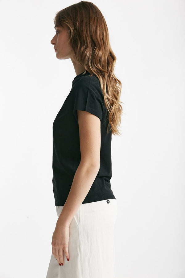 t-shirt basica ice-cotton nero women Zanone