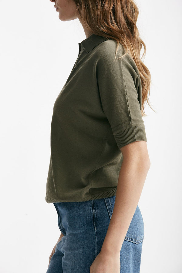 maglia in cotone verde militare women Zanone