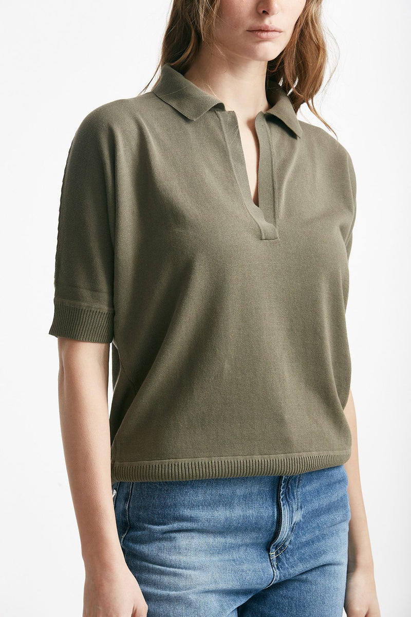maglia in cotone verde militare women Zanone - 4