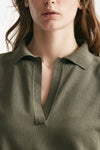 maglia in cotone verde militare women Zanone - 5