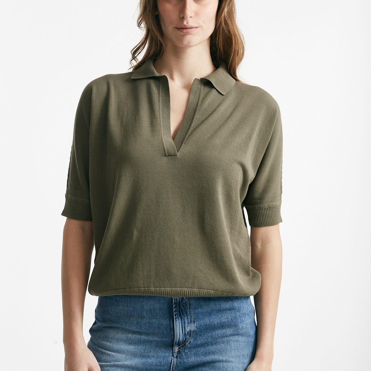 maglia in cotone verde militare women Zanone - 7