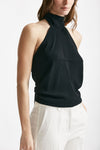 top in misto seta nero women Zanone - 4