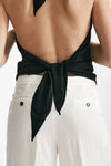 top in misto seta nero women Zanone - 6