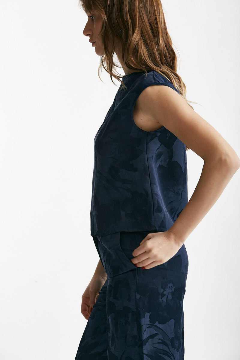 top in fantasia fiorata blu women Zanone - 2