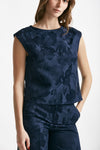 top in fantasia fiorata blu women Zanone - 4