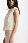 top ricamato panna girocollo women Zanone - 2