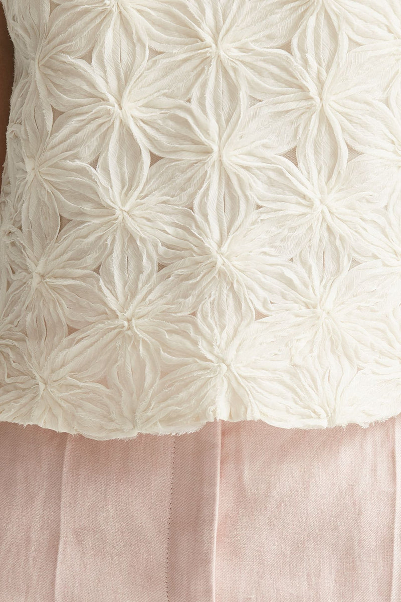 top ricamato panna girocollo women Zanone - 5