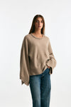 Maglia over in cashmere tortora chiaro women Trentatreundici - 1