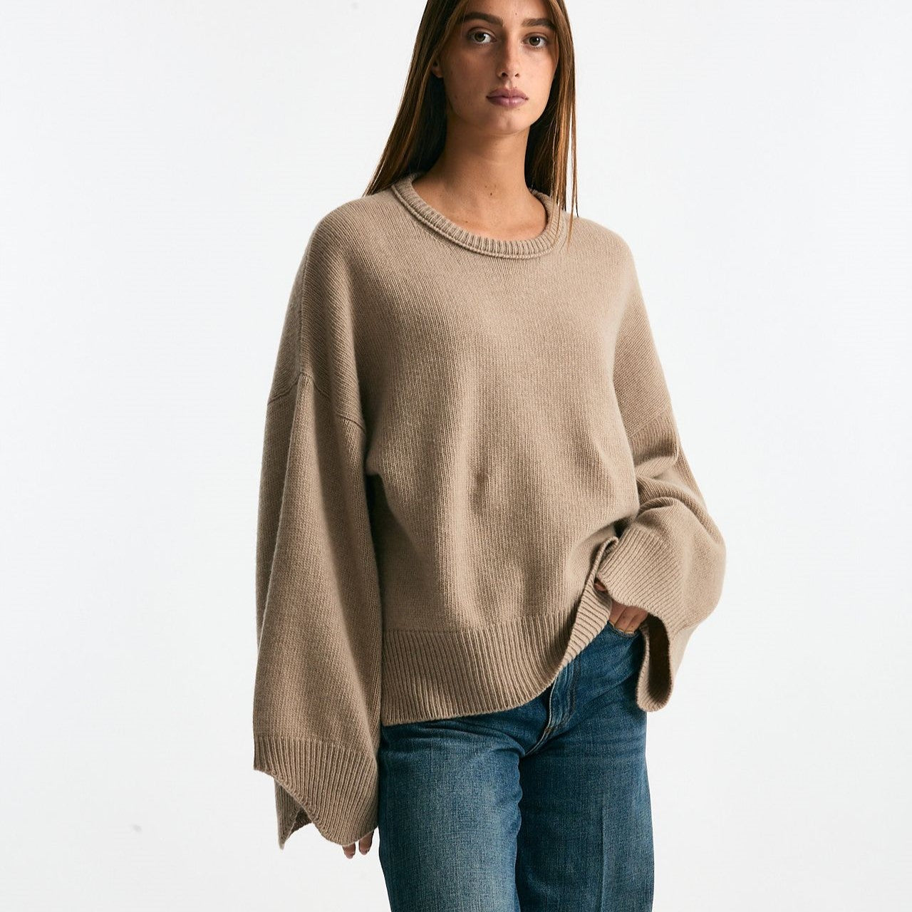 Maglia over in cashmere tortora chiaro women Trentatreundici - 6