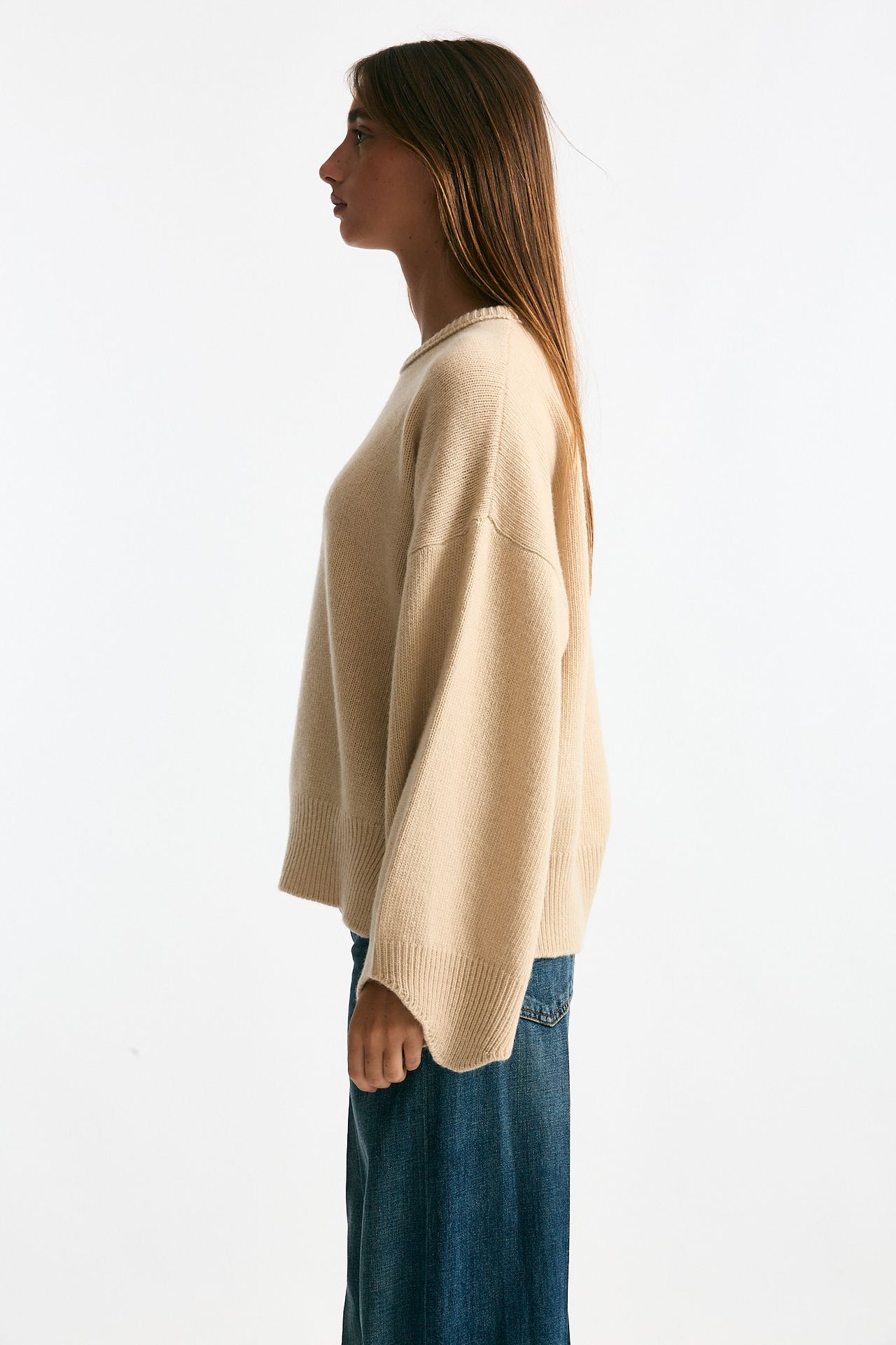 Maglia over in cashmere beige women Trentatreundici - 2