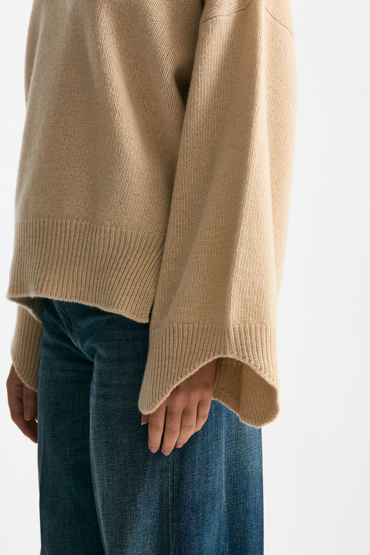 Maglia over in cashmere beige women Trentatreundici - 6
