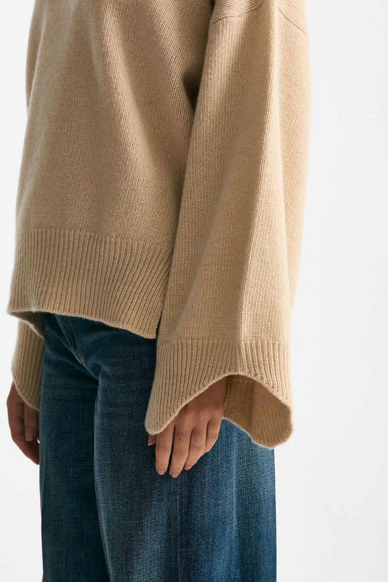 Maglia over in cashmere beige women Trentatreundici - 6