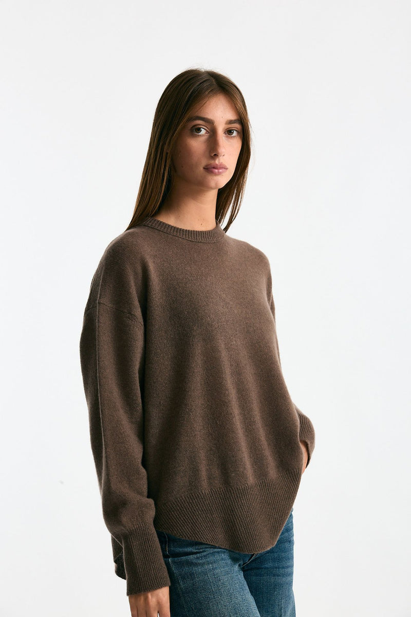 Maglia over in cashmere tortora scuro women Trentatreundici - 4