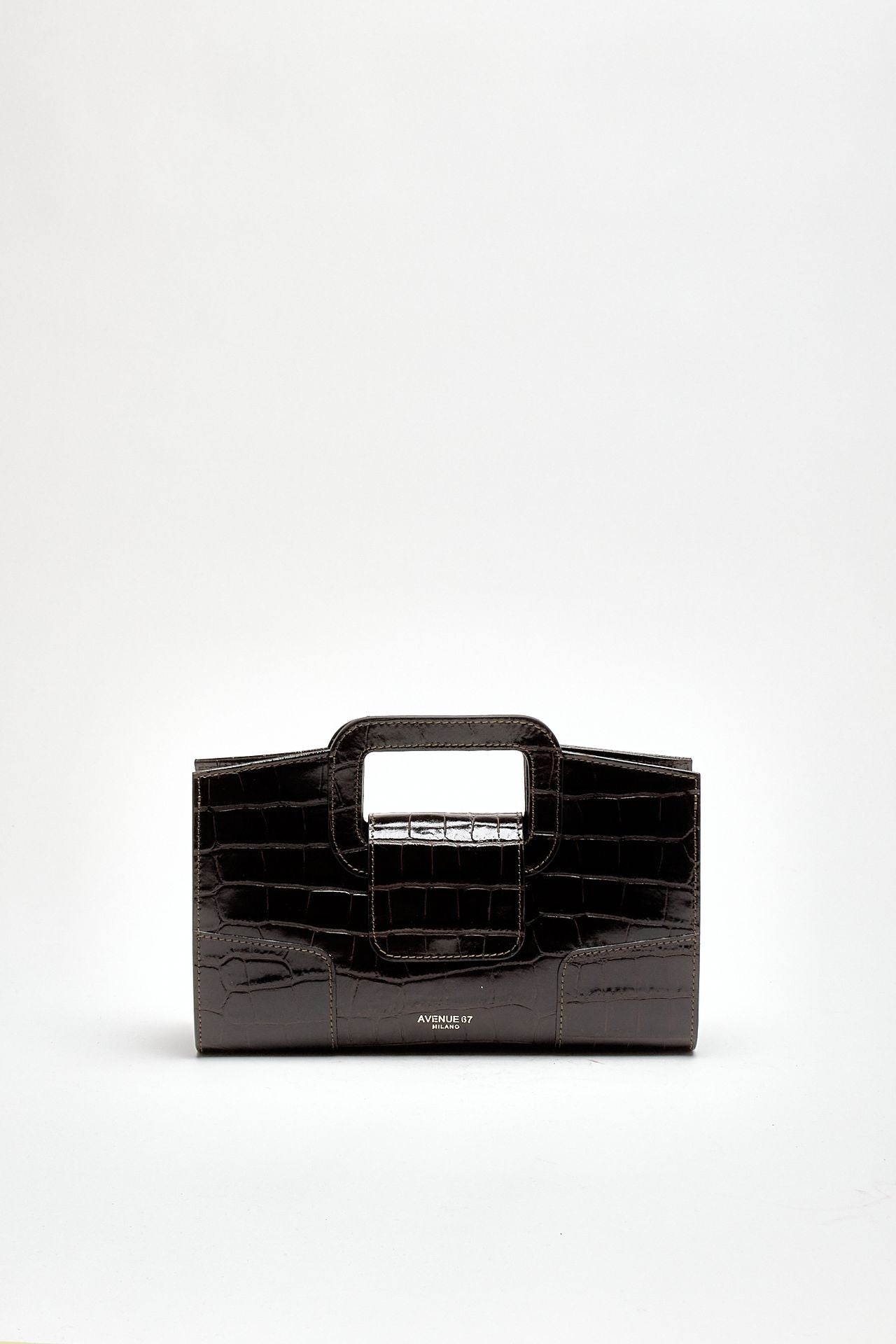 Pochette SQUARE in pelle cocco testa di moro women Avenue 67 - 1