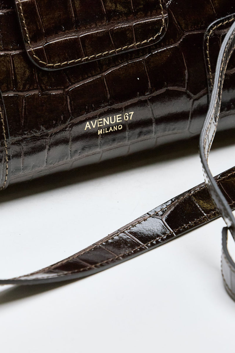 Pochette SQUARE in pelle cocco testa di moro women Avenue 67 - 5