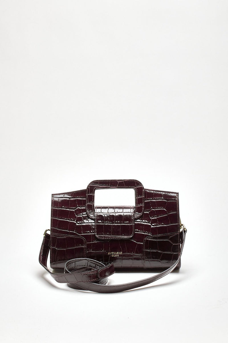Pochette SQUARE in pelle stampa cocco bordeaux women Avenue 67 - 4