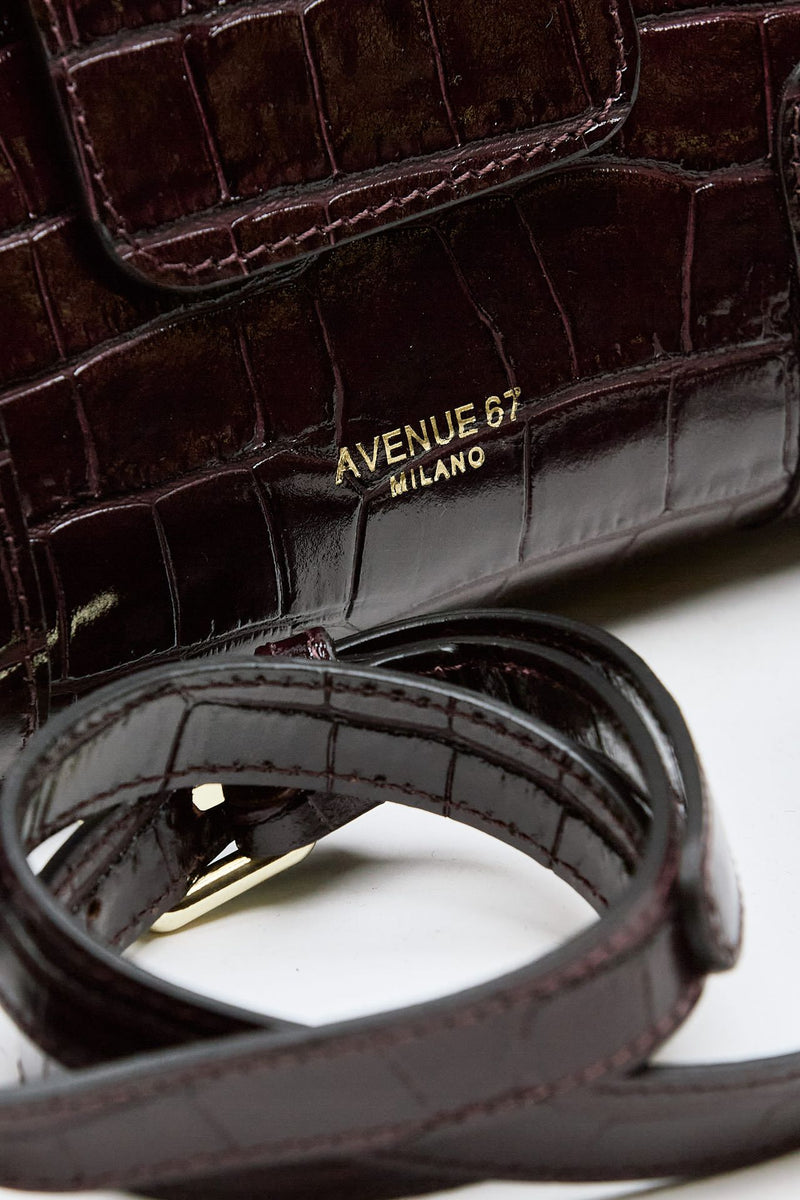 Pochette SQUARE in pelle stampa cocco bordeaux women Avenue 67 - 5