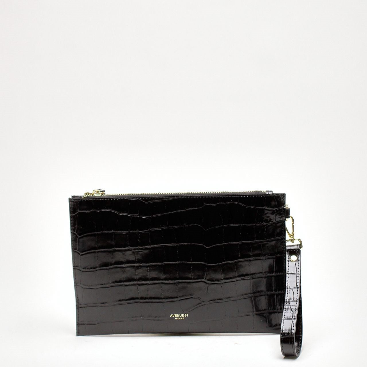 Busta semirigida CROCO in pelle nero women Avenue 67 - 6