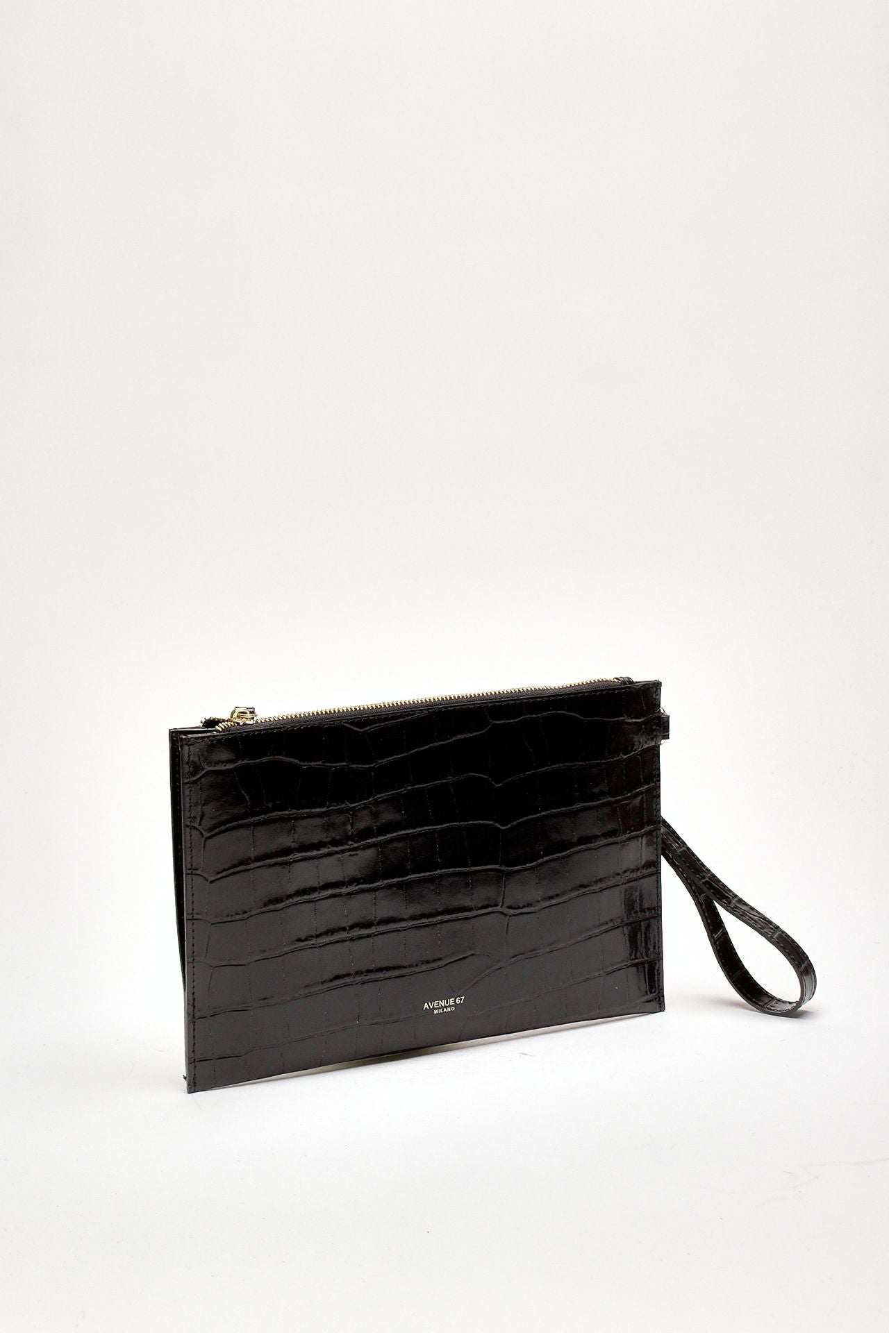 Busta semirigida CROCO in pelle nero women Avenue 67 - 2