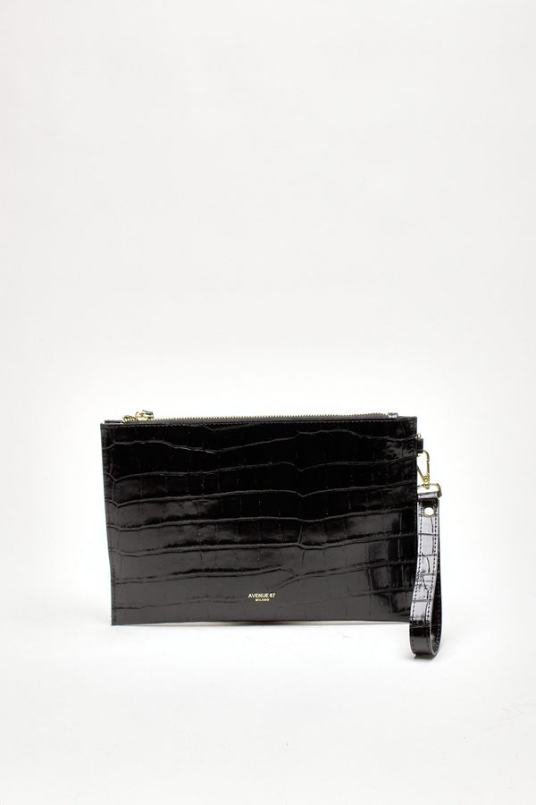 Busta semirigida CROCO in pelle nero women Avenue 67