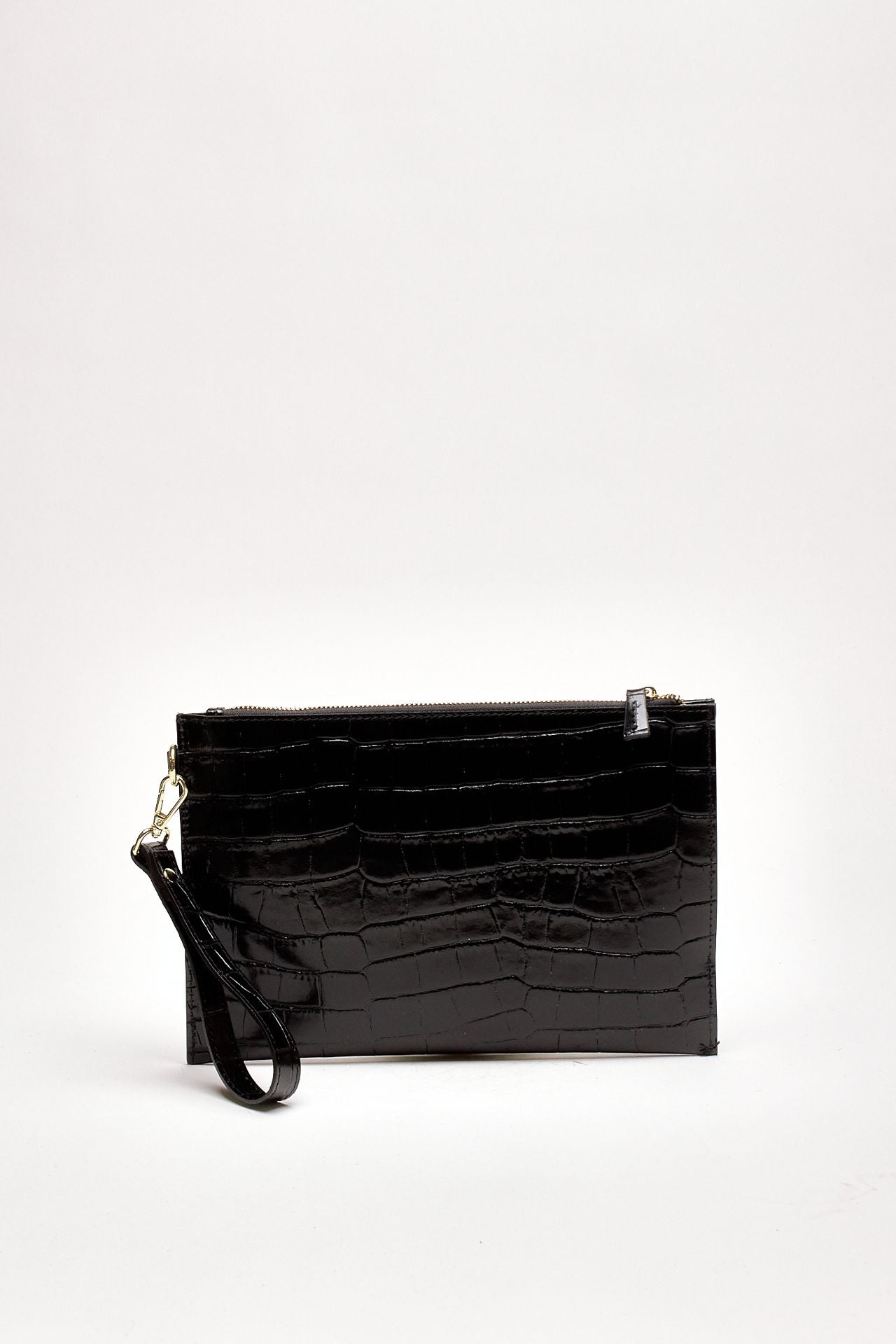 Busta semirigida CROCO in pelle nero women Avenue 67 - 3