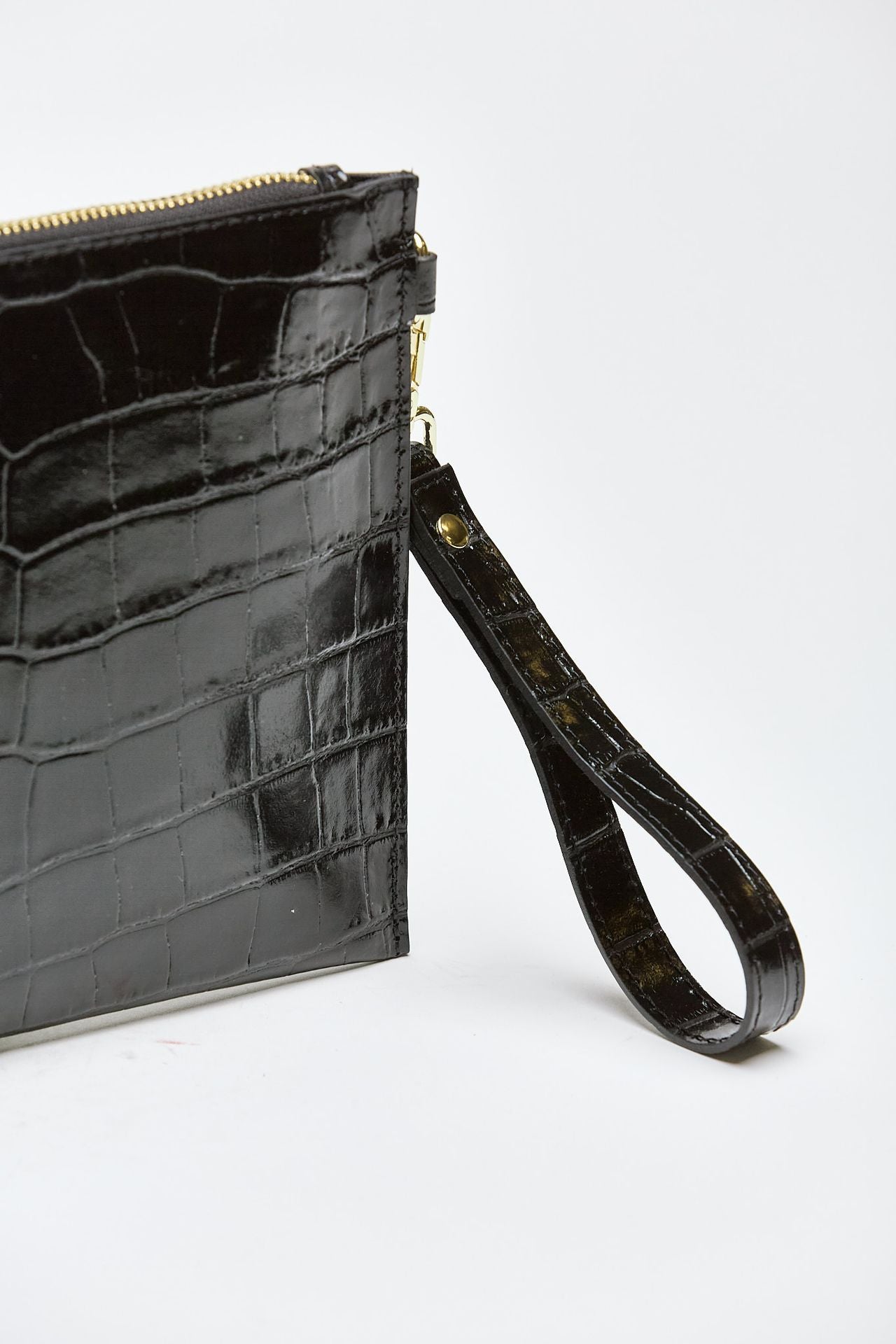 Busta semirigida CROCO in pelle nero women Avenue 67 - 5