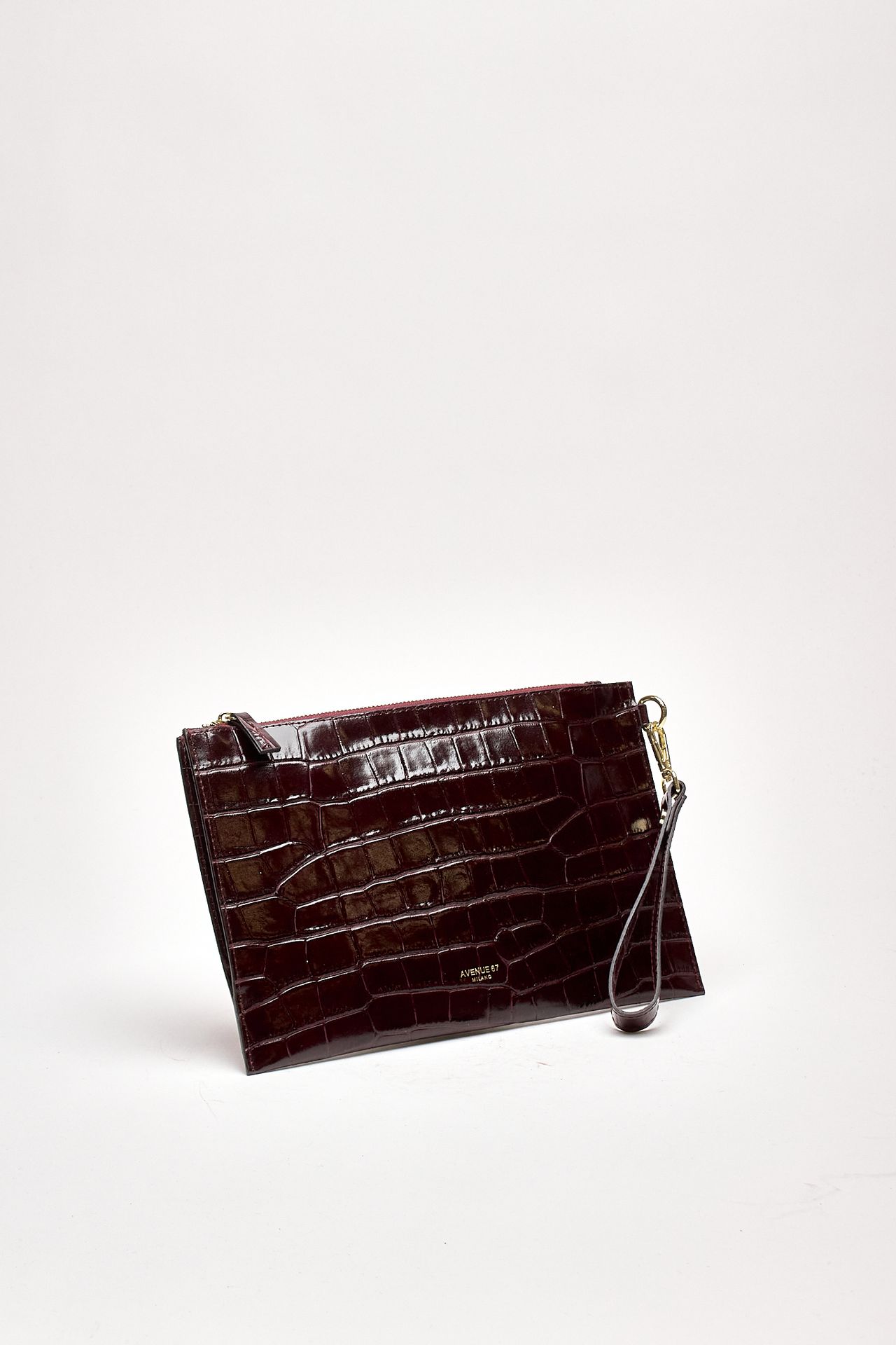 Busta semirigida CROCO in pelle bordeaux women Avenue 67 - 2