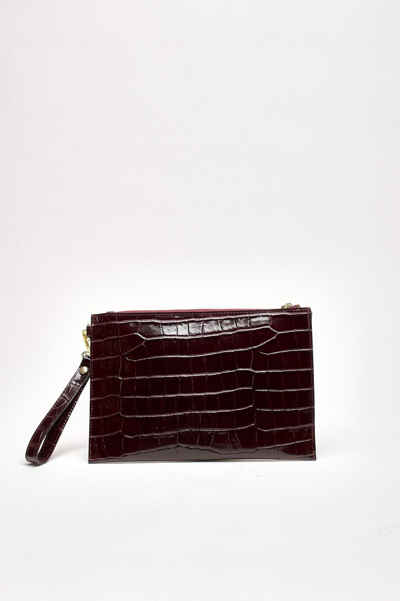 Busta semirigida CROCO in pelle bordeaux women Avenue 67 - 3