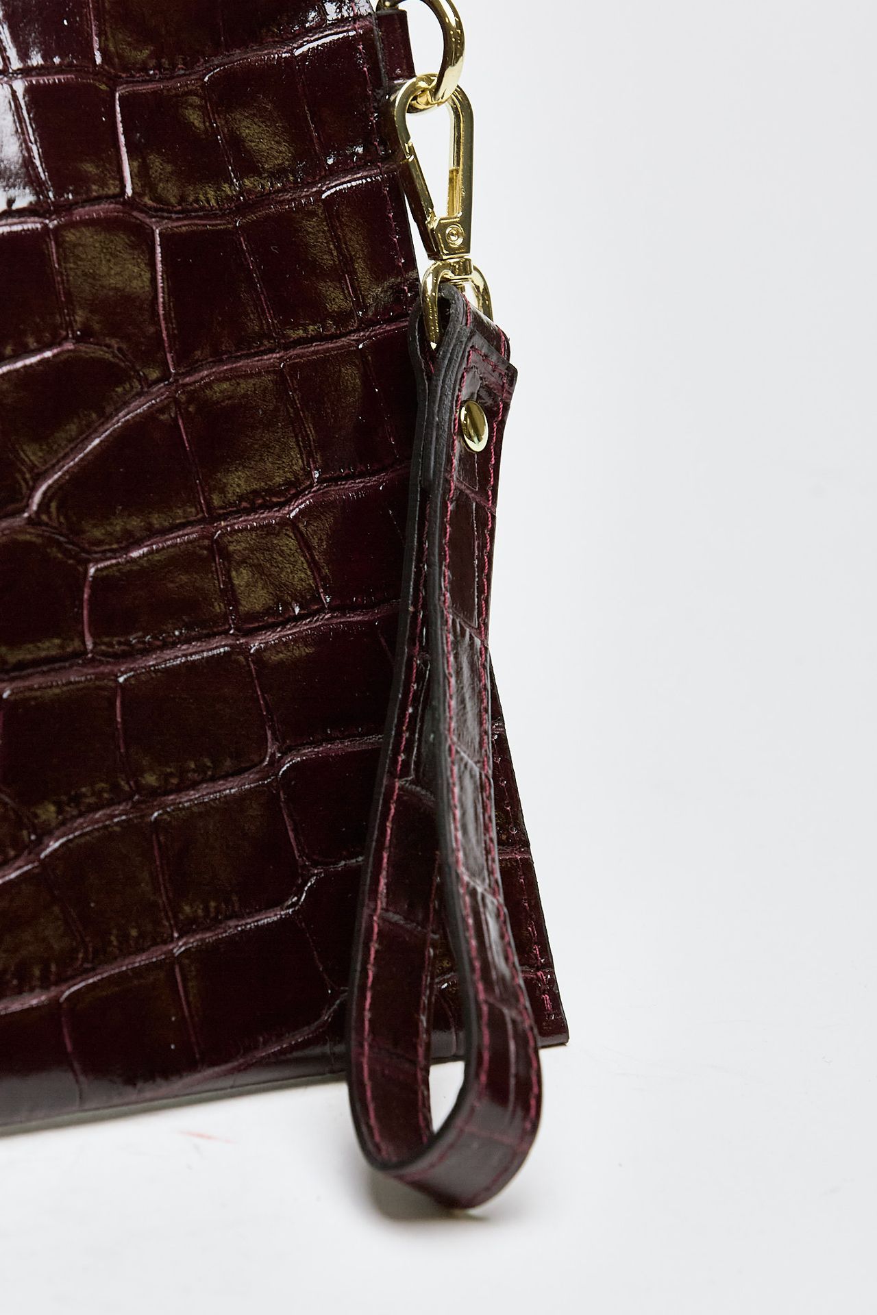 Busta semirigida CROCO in pelle bordeaux women Avenue 67 - 5