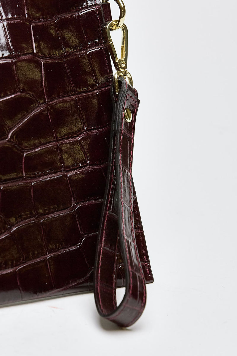 Busta semirigida CROCO in pelle bordeaux women Avenue 67 - 5