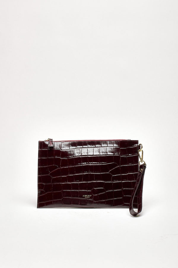 Busta semirigida CROCO in pelle bordeaux women Avenue 67