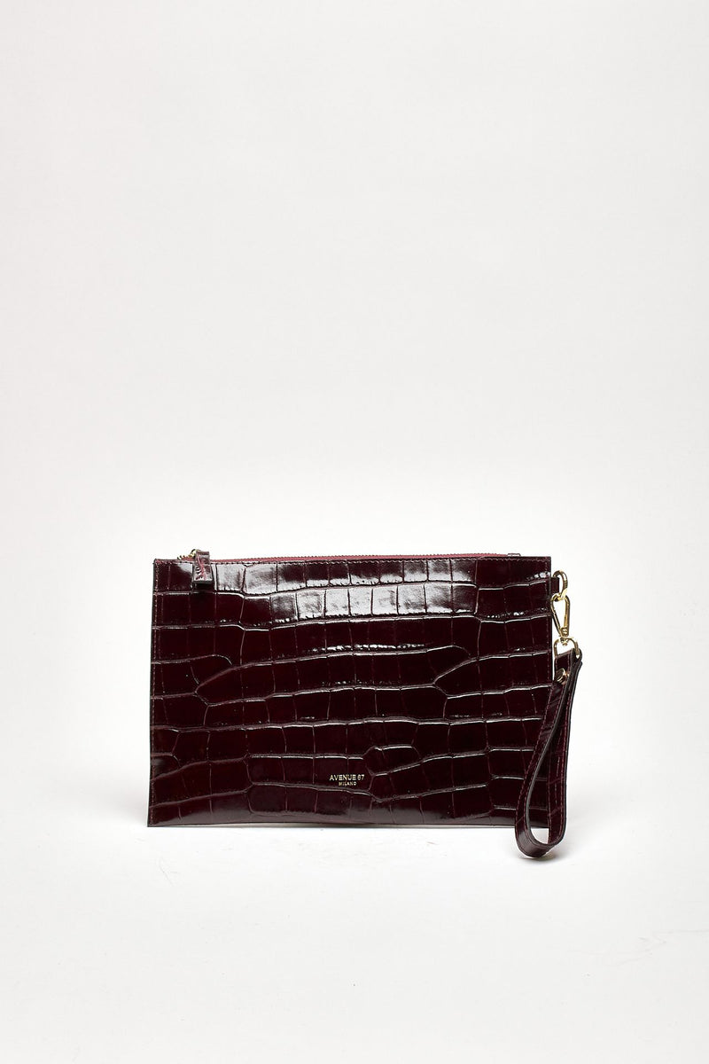 Busta semirigida CROCO in pelle bordeaux women Avenue 67 - 1