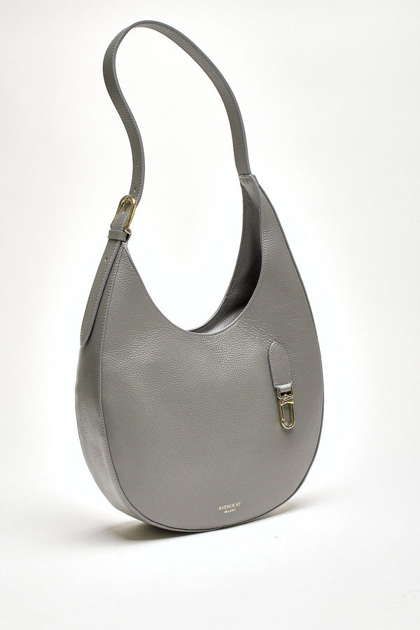 Borsa hobo HOOP in pelle grigio women Avenue 67