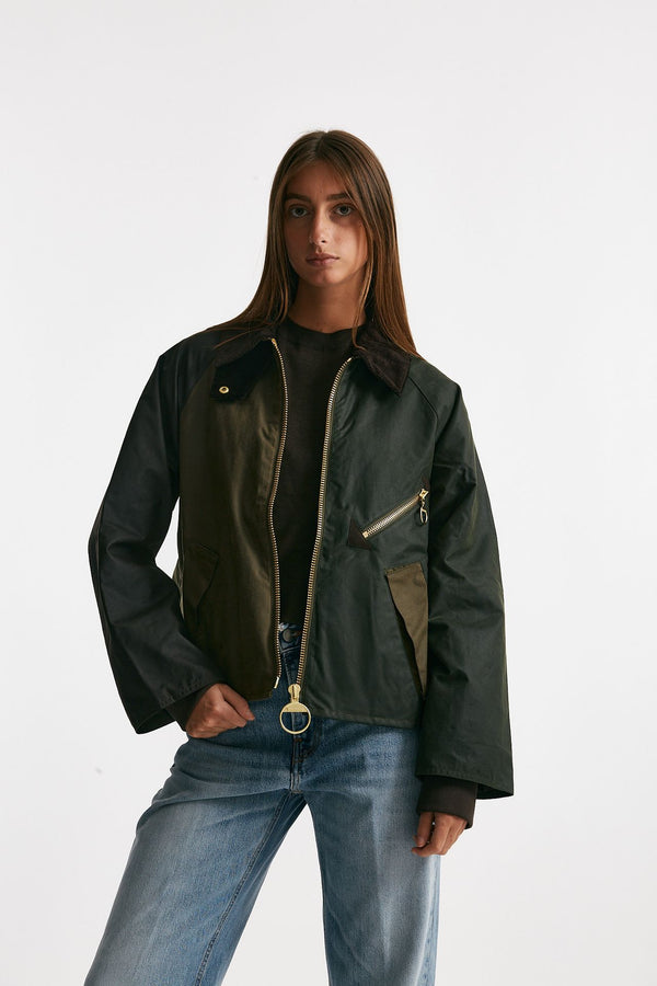 giubbino cerato arlene wax jacket verde/militare women Barbour