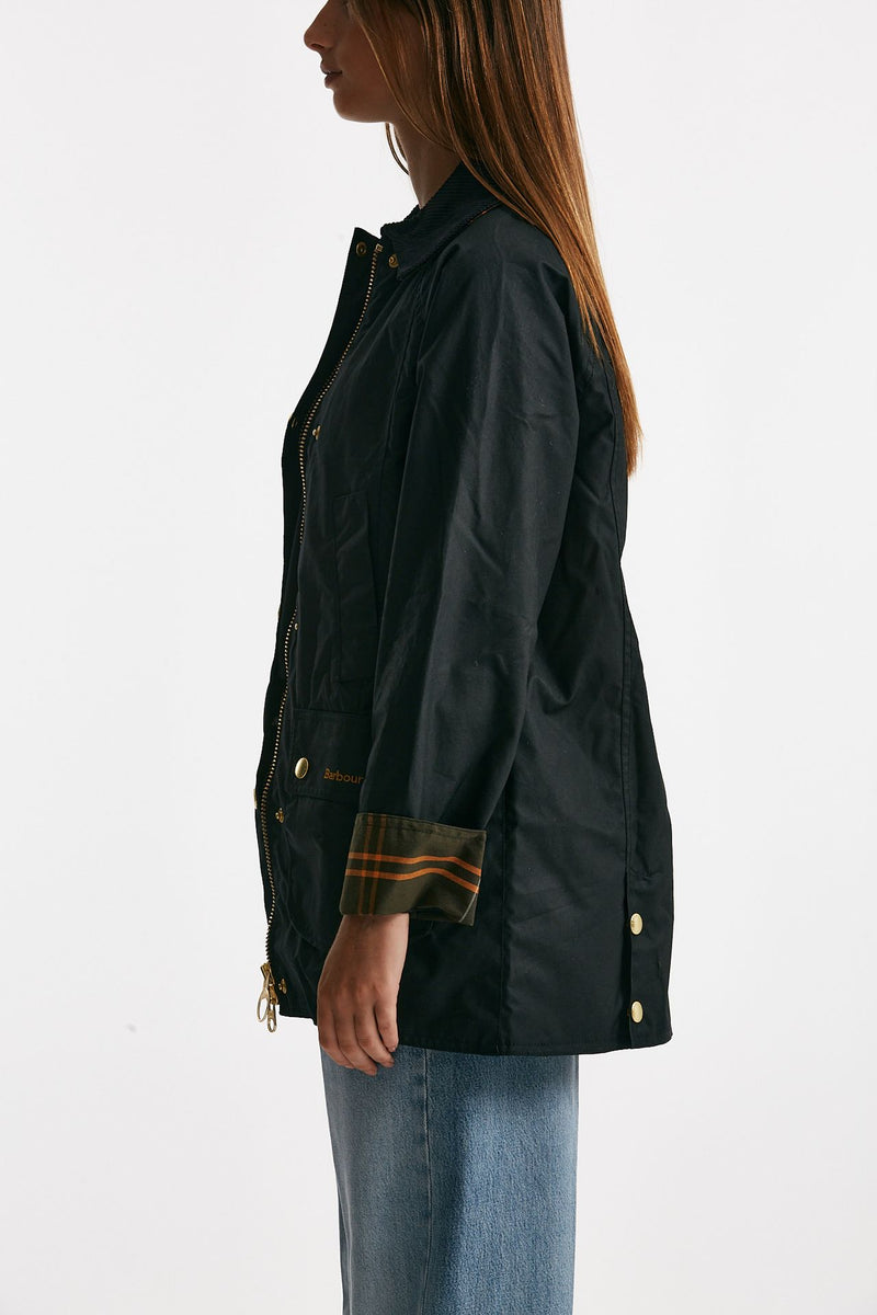 giubbino in cotone cerato beadnell modern wax nero women Barbour - 2