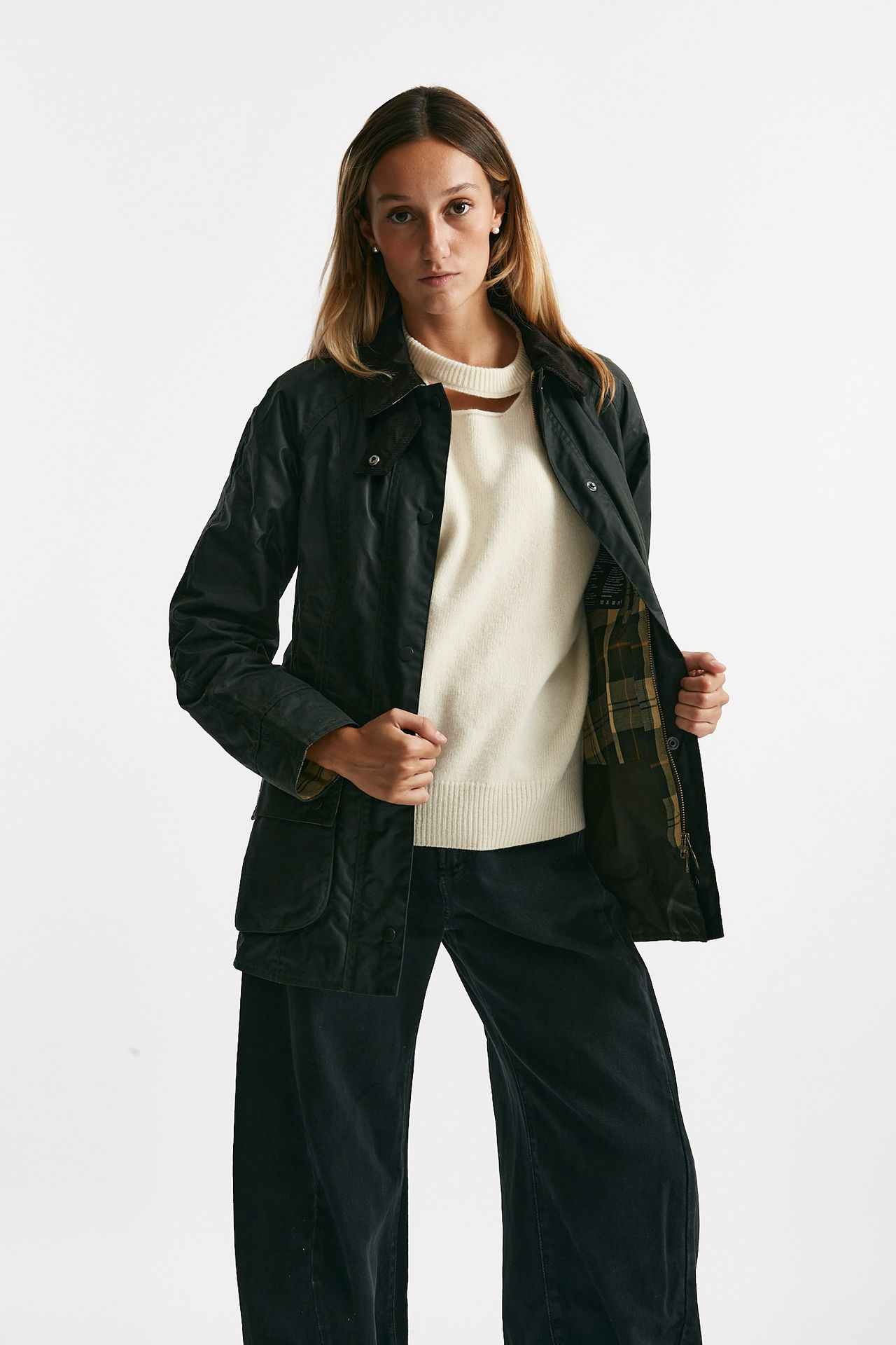 giubbino in cotone cerato beadnell wax verde women Barbour - 4
