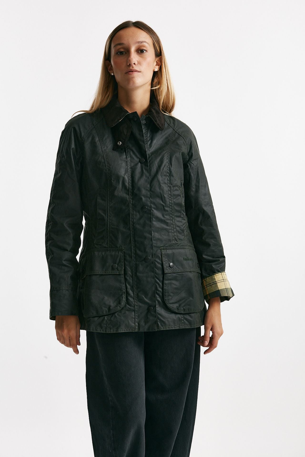 giubbino in cotone cerato beadnell wax verde women Barbour - 5