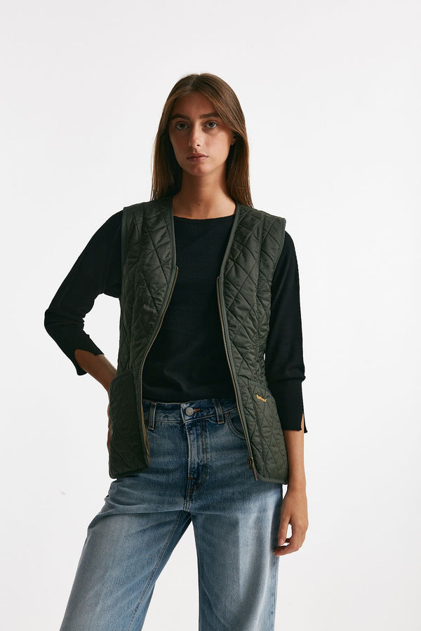 gilet trapuntato flece betty verde women Barbour