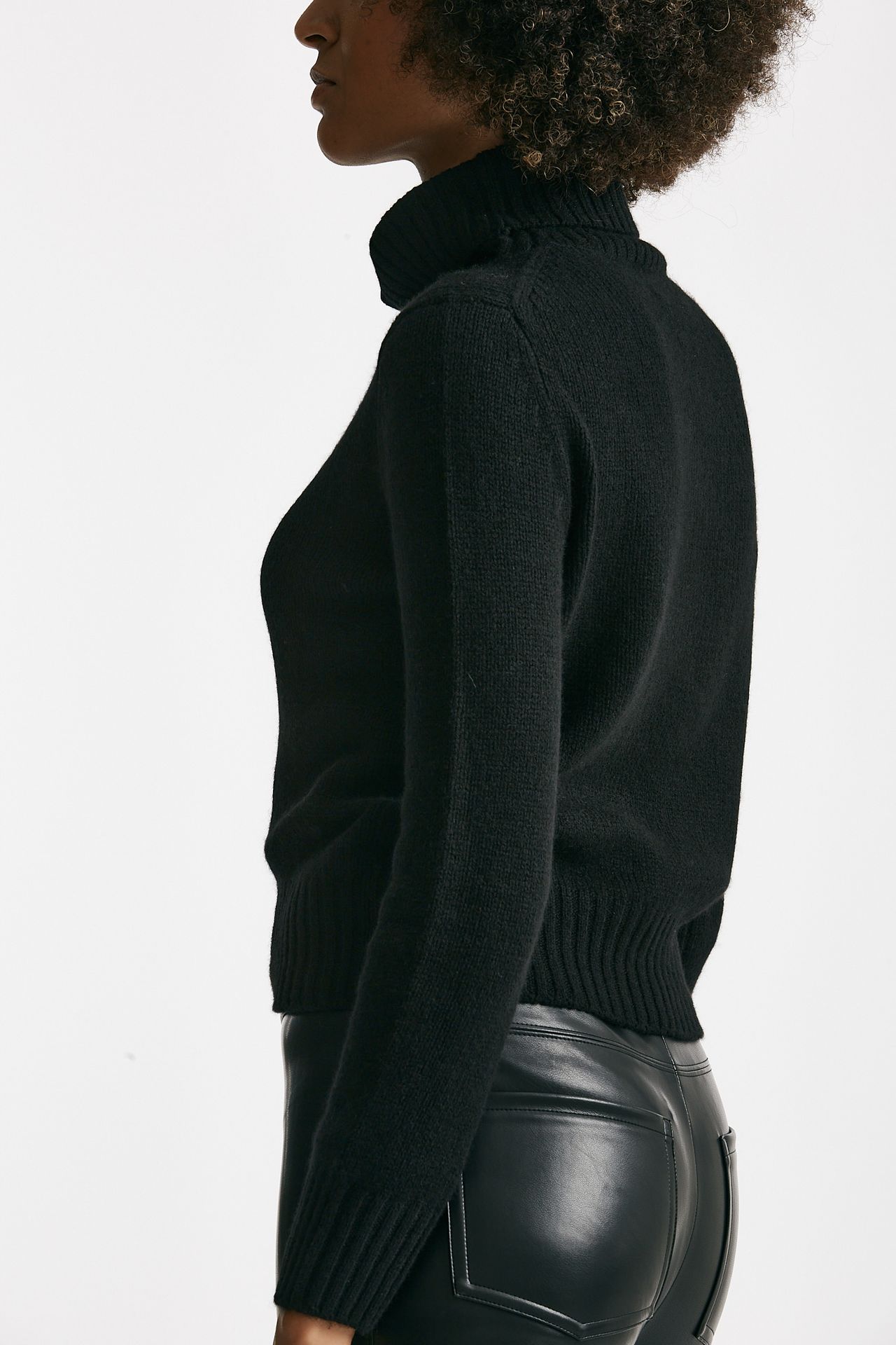 Maglia dolcevita slim in cachemire nero women Be you - 3