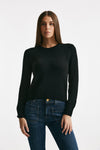 Maglia slim girocollo in cachemire nero women Be you - 1