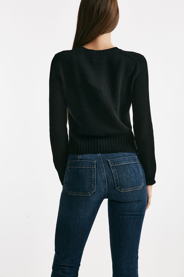 Maglia slim girocollo in cachemire nero women Be you