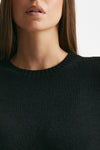 Maglia slim girocollo in cachemire nero women Be you - 4