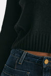 Maglia slim girocollo in cachemire nero women Be you - 5