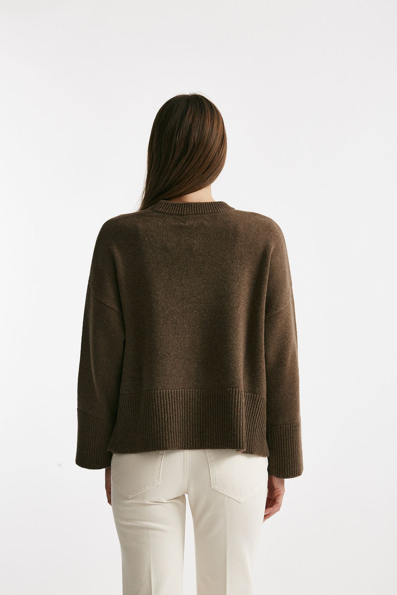 Maglia over girocollo in cachemire tortora women Be you - 2