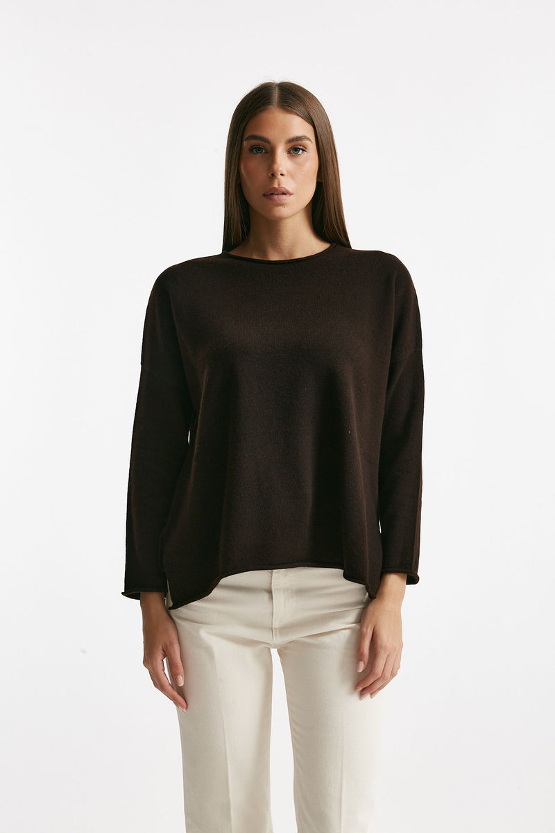 Maglia ampia in cachemire marrone women Be you - 2