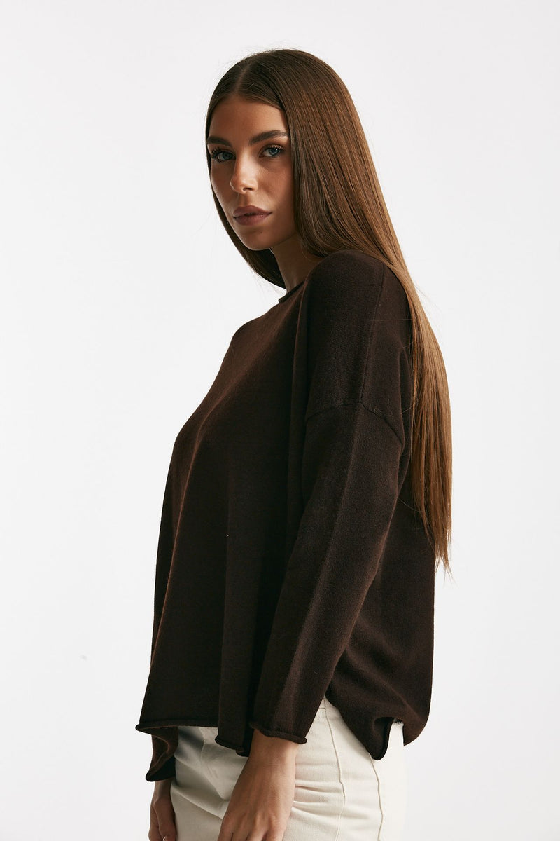 Maglia ampia in cachemire marrone women Be you - 4
